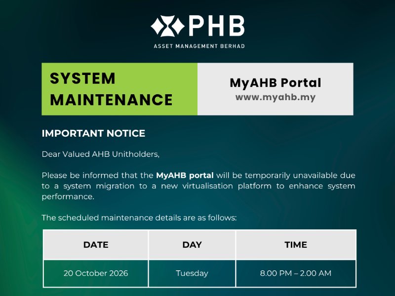 MyAHB Portal System Maintenance